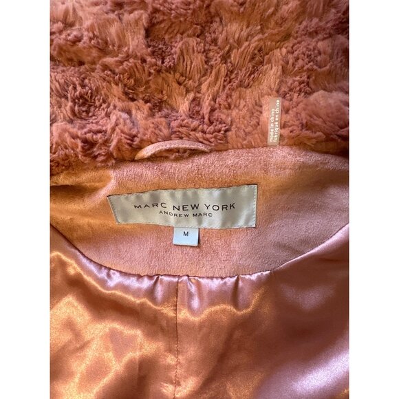 💖Marc New York, Andrew Marc salmon fur vest with pockets and gold button - Picture 6 of 10